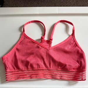 Women's coral Pink Ribbed Bralette. Size M.